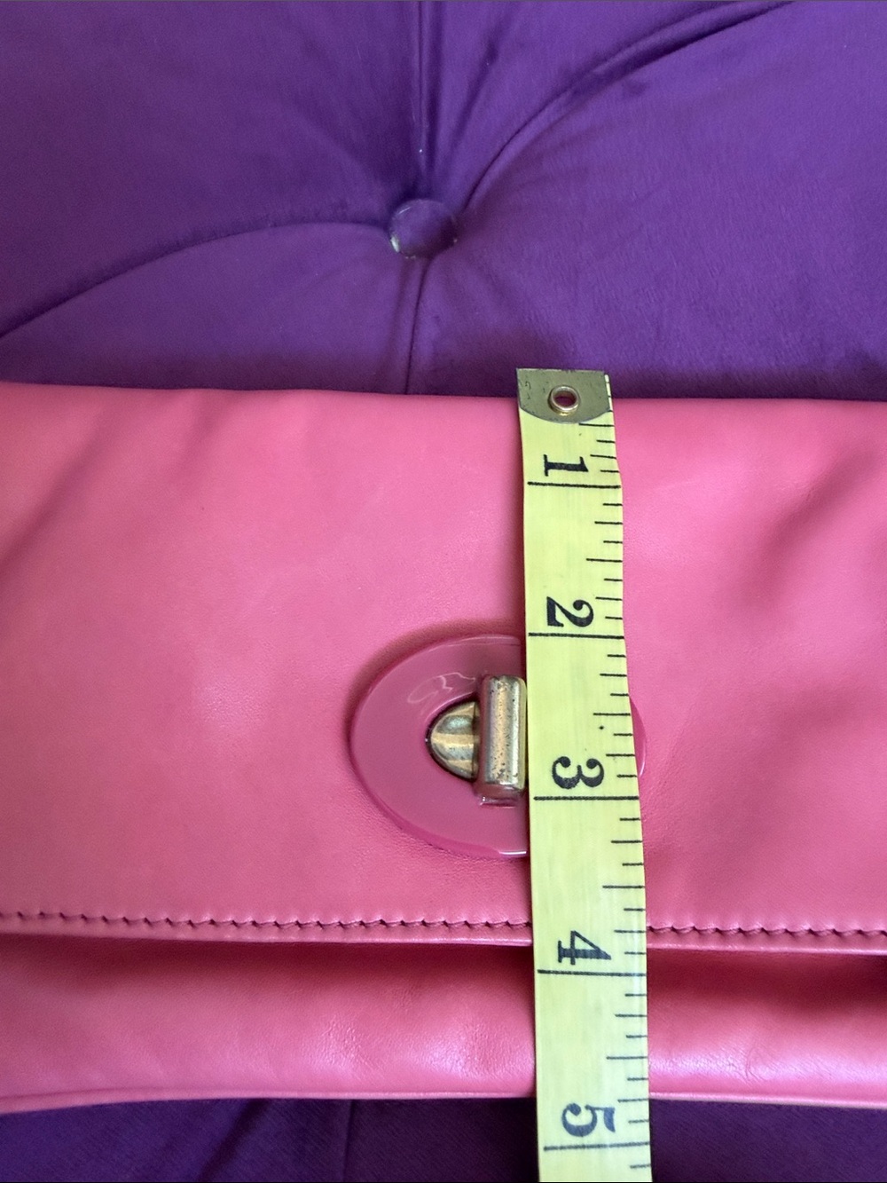 Coach Coral Pink Leather Wristlet Clutch - Picture 6 of 13